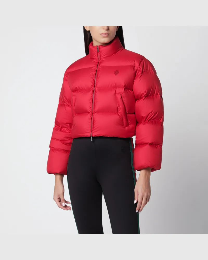 Gucci Rote Cropped-Daunenjacke mit Reißverschluss Red
