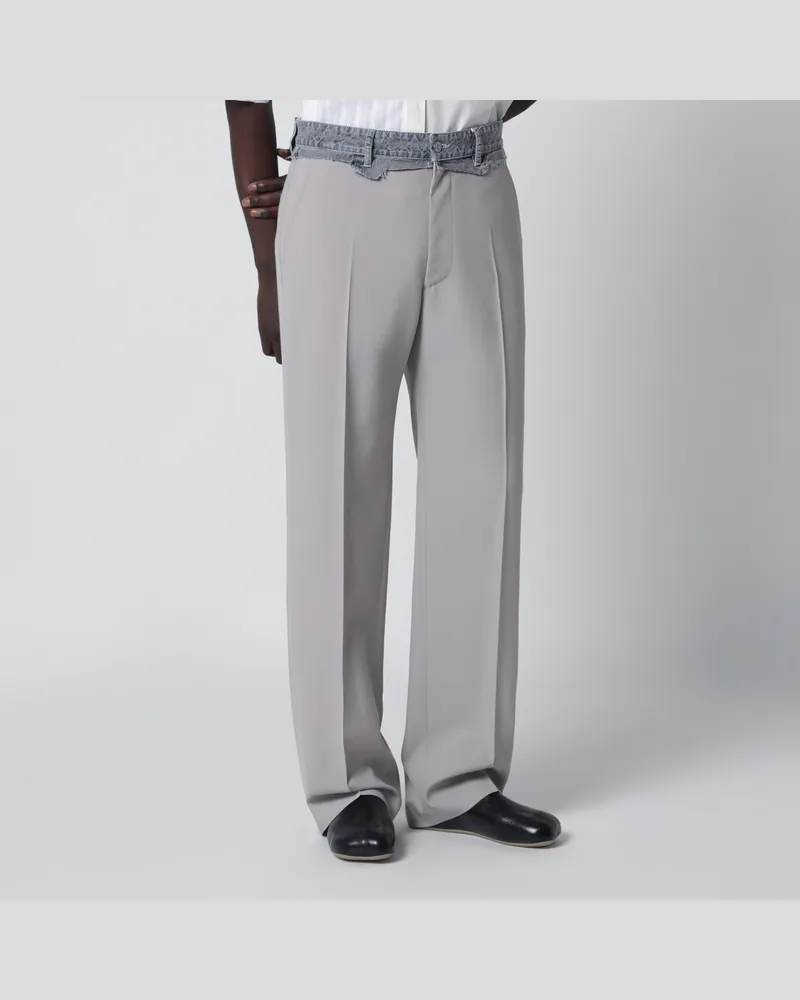 Maison Margiela Graue Hose aus Wollmischung Grey
