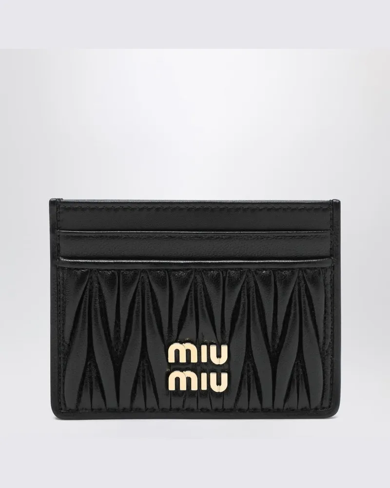 Miu Miu Schwarzes matelassé Nappa-Kartenetui 