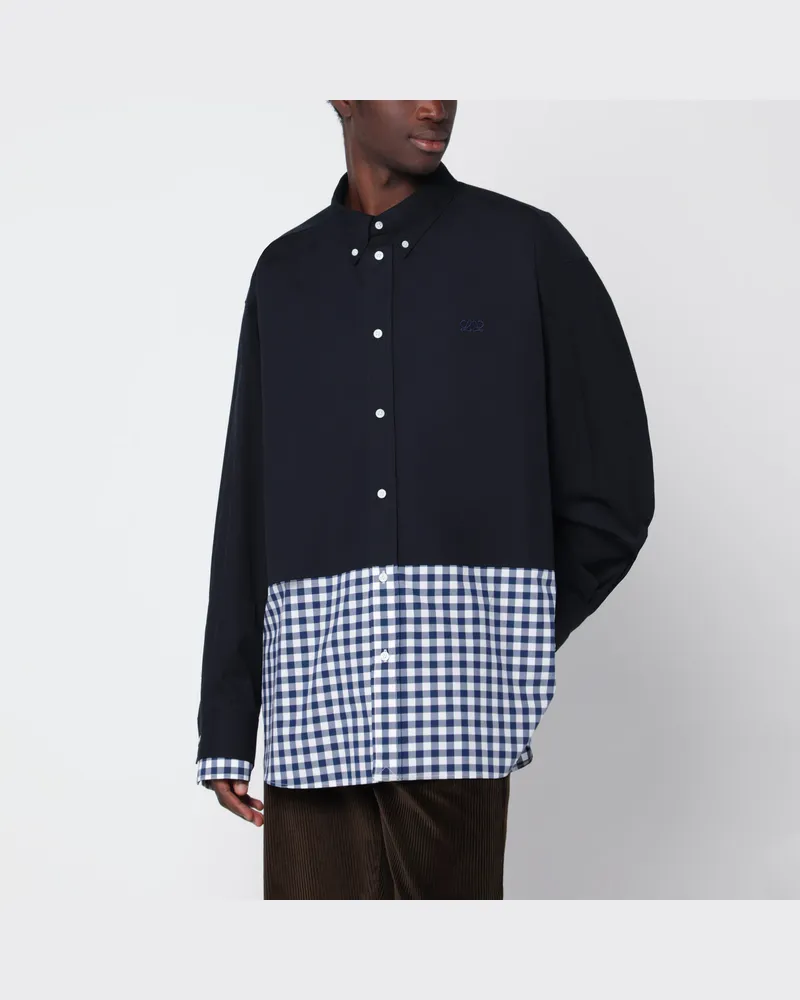 Loewe Navyblaues doppellagiges Hemd aus Baumwolle Blue