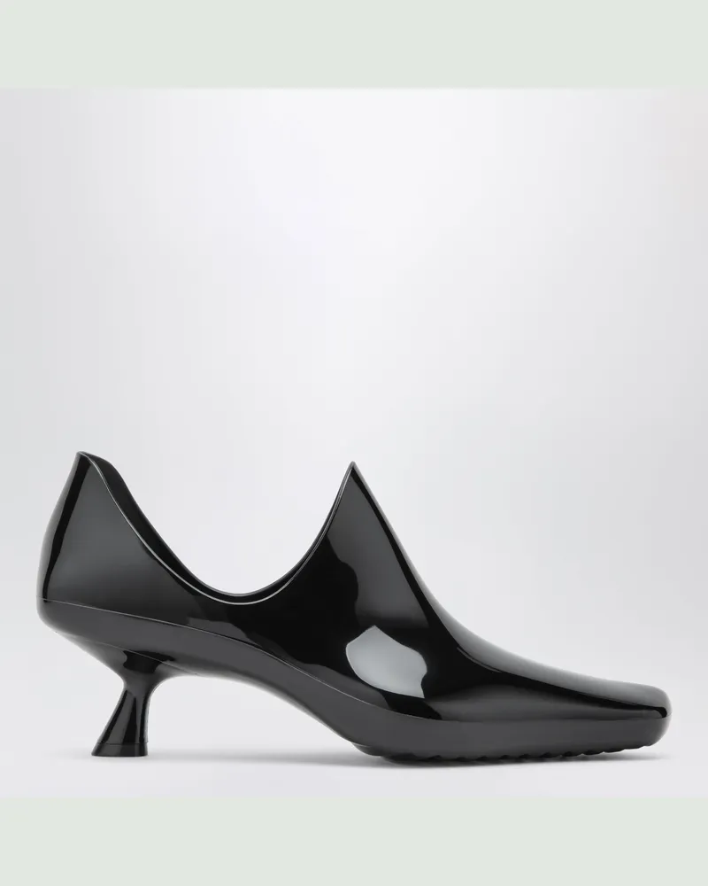 Loewe Emily Aqua Stiefeletten aus glänzendem schwarzem PVC mit mehrfarbigen Socken Black