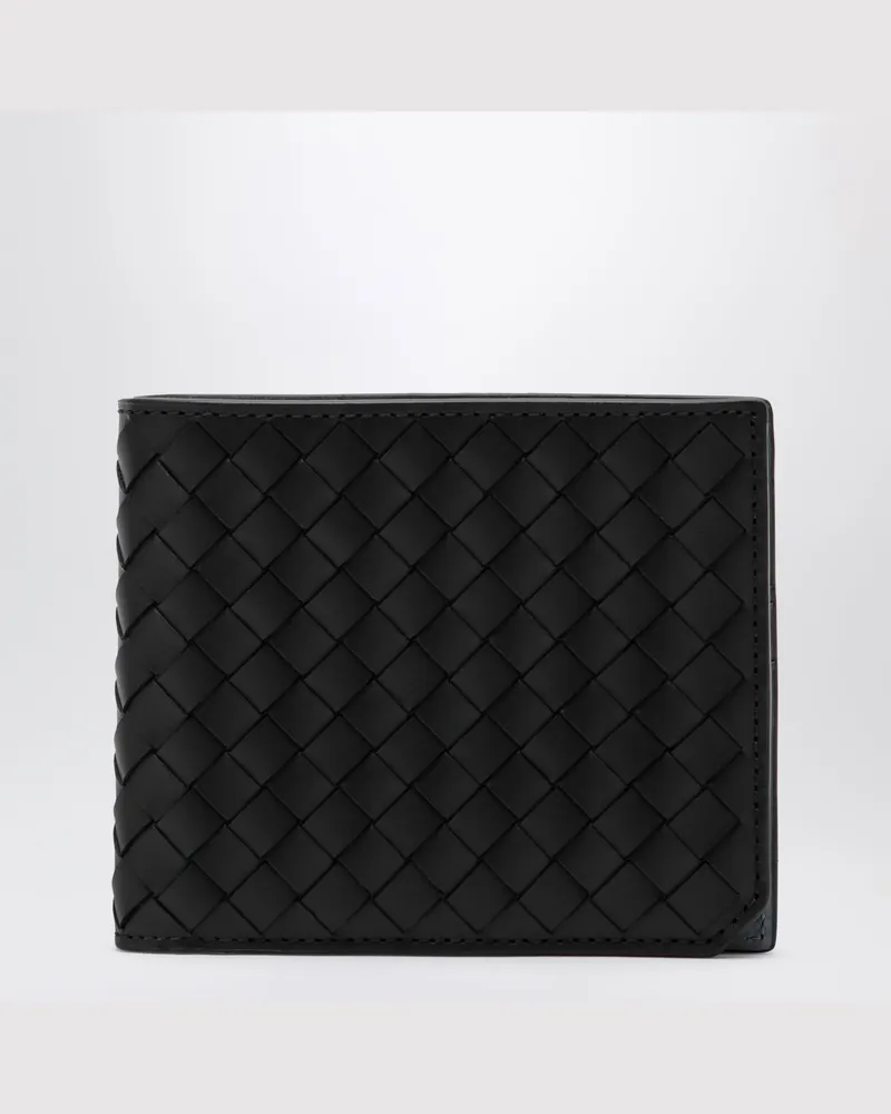 Bottega Veneta Schwarze Intrecciato Bifold-Geldbörse Black