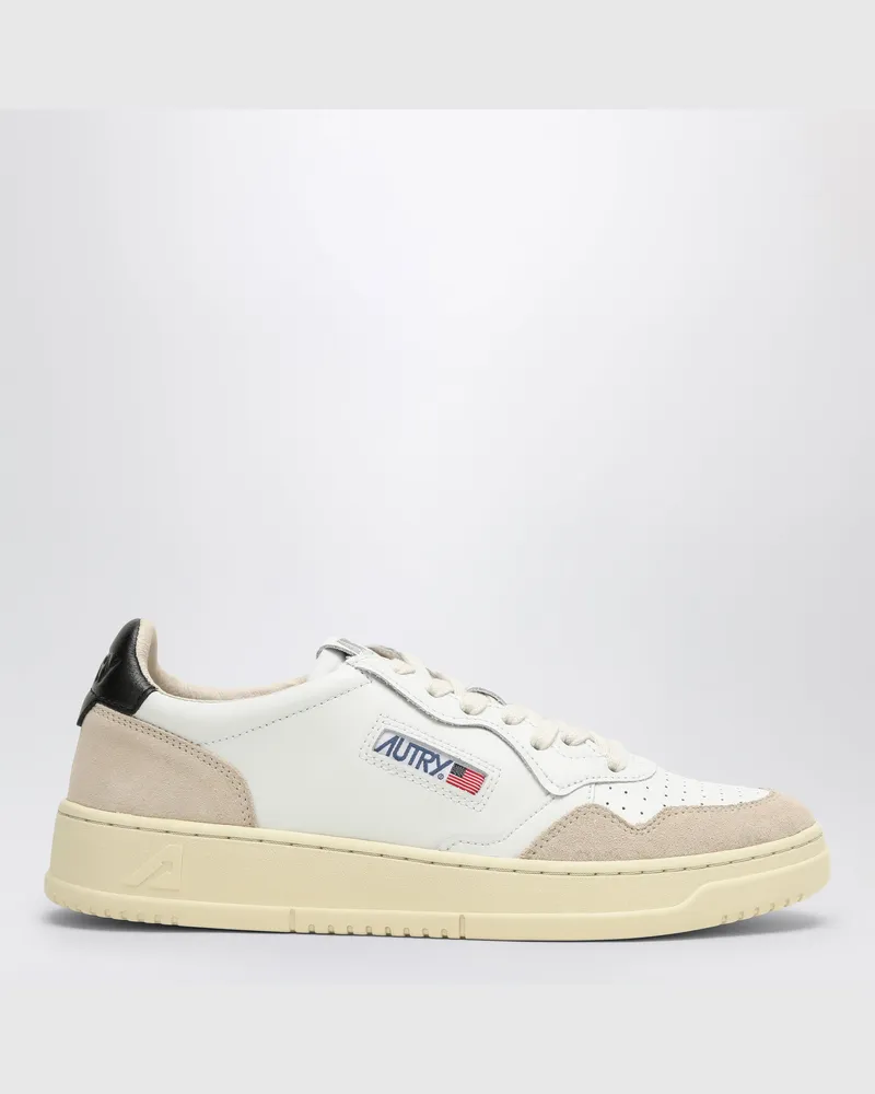 AUTRY Sneakers Medalist Low aus weißem/schwarzem Leder White