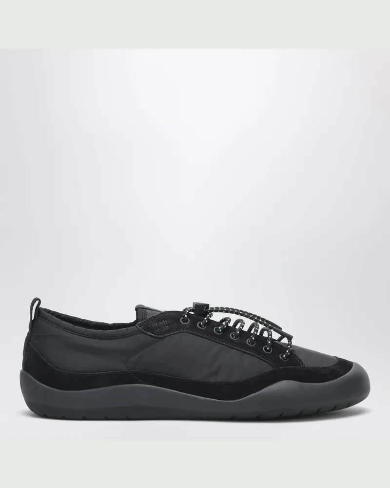 Prada Schwarze Speedrock-Sneaker aus Re-Nylon und Veloursleder Black