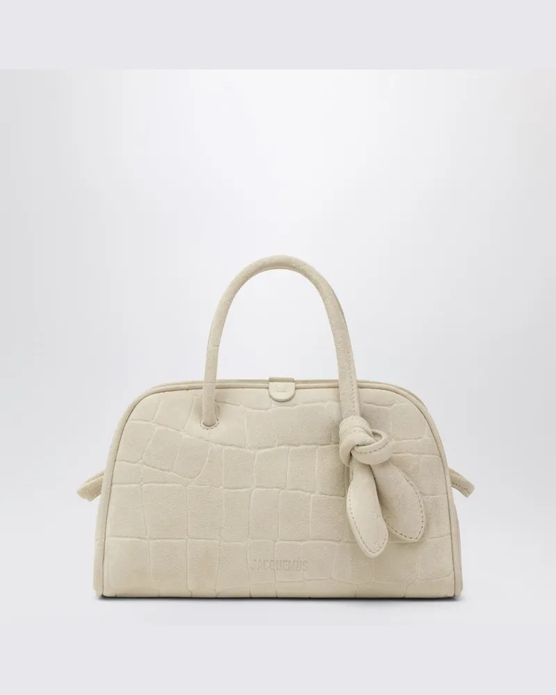 Jacquemus Elfenbein-Krokodil-Effekt-Leder-Reisetasche Weiß