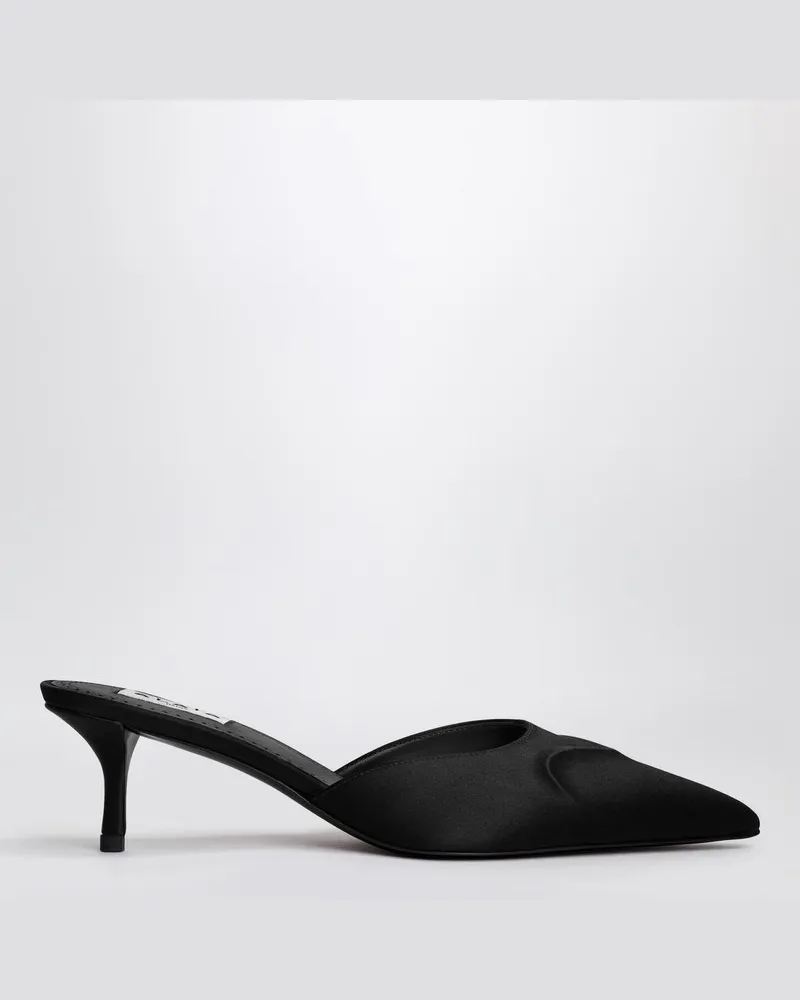 Alaïa Le Coeur-Mule aus schwarzem Satin Schwarz