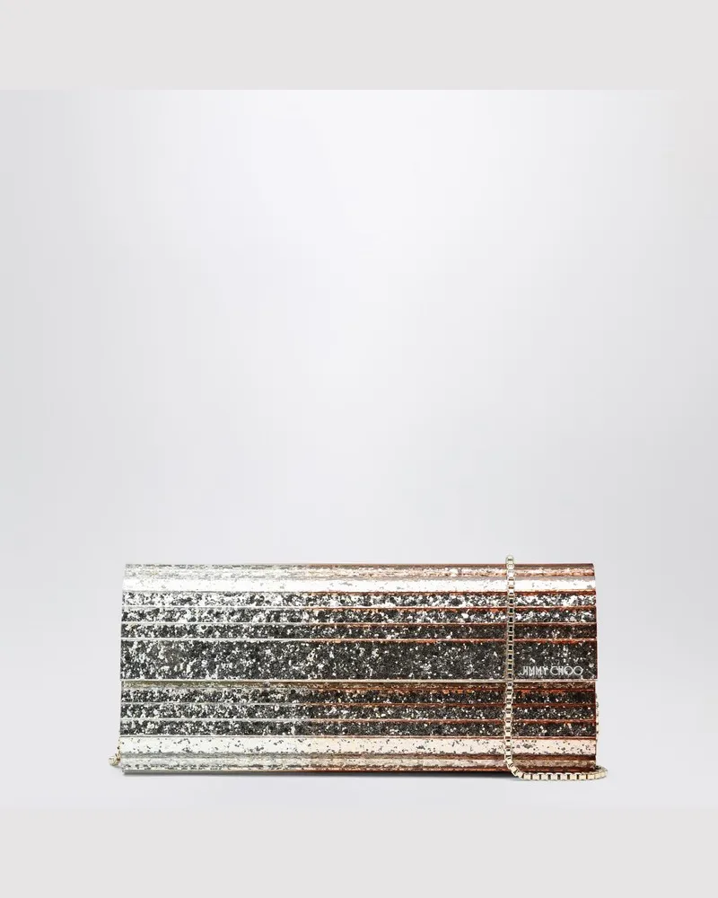 Jimmy Choo Süßigkeitstasche aus Plexiglas mit Glitzer Metallisch