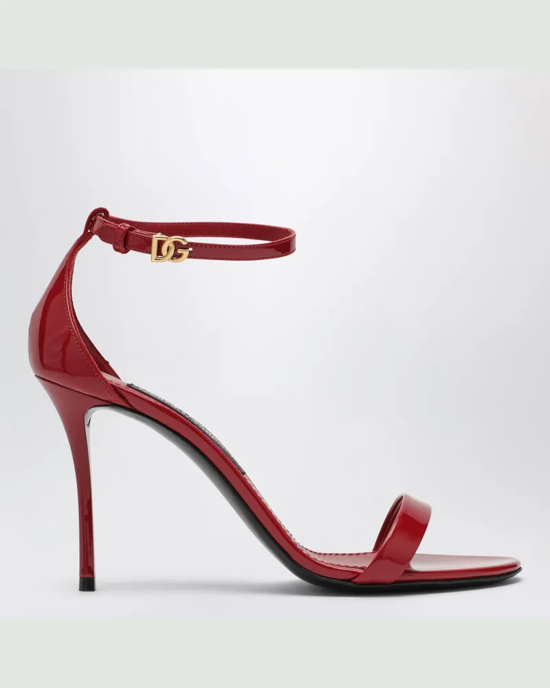 Dolce & Gabbana Rote hochhackige Sandalen aus Lackleder Red