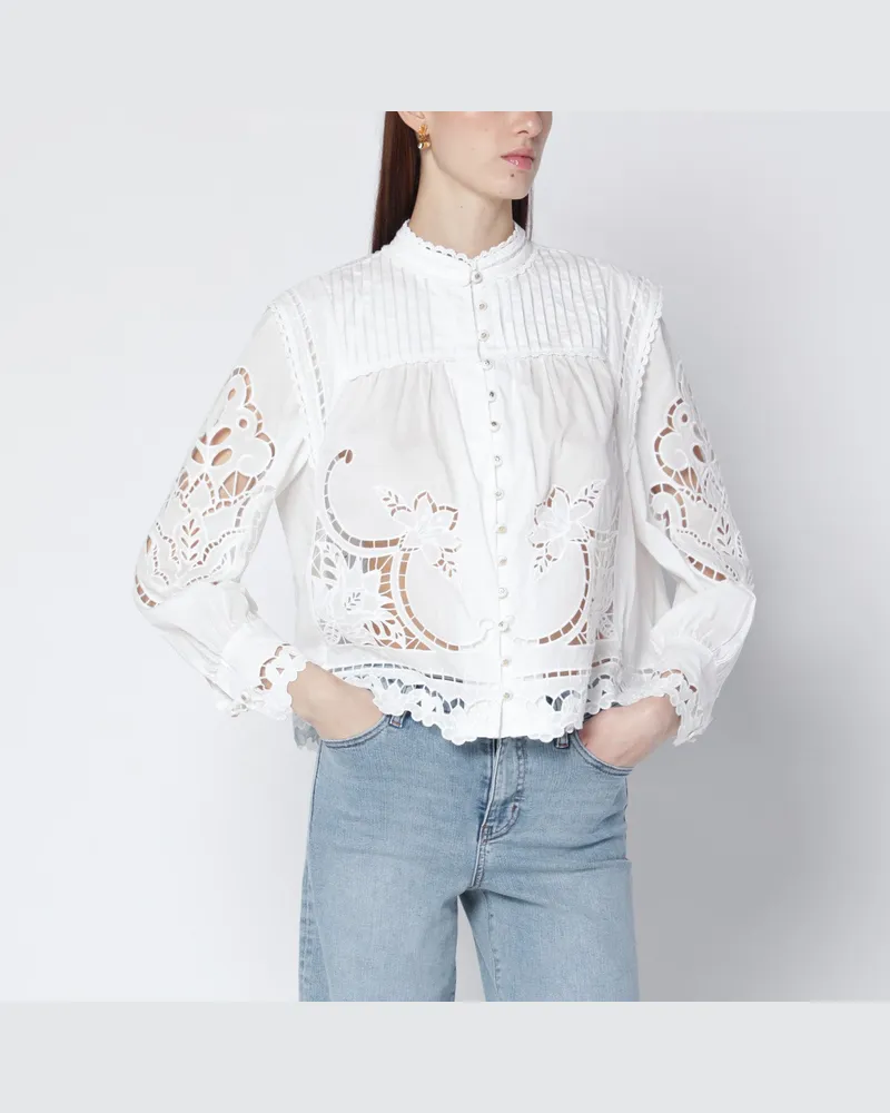FARM Rio Richelieu weiße Baumwollbluse White