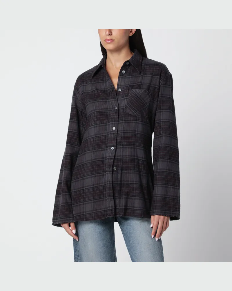 Our Legacy Daisy kariertes Flanellhemd aus Baumwolle Black