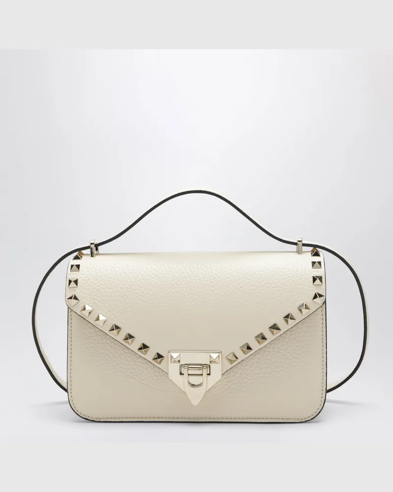 Valentino Garavani Elfenbeinfarbene Rockstud Umhängetasche White