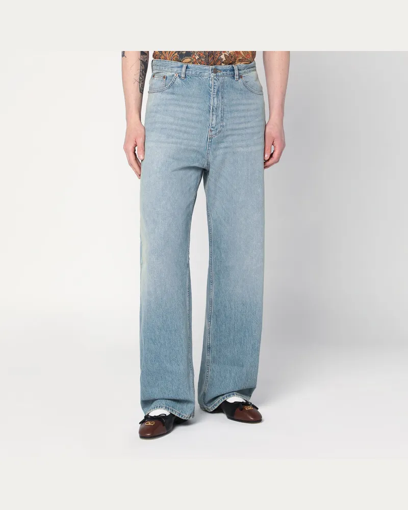 Valentino Garavani Hellblaue Jeans mit Wascheffekt Blue