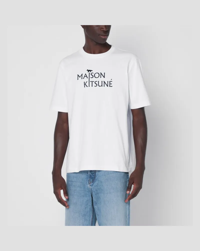 Kitsuné Weißes T-Shirt mit Logodruck Weiß