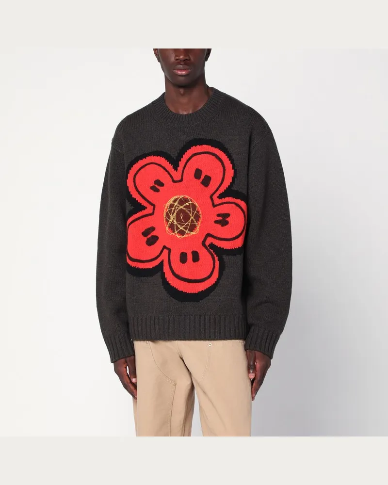 Kenzo x Futura 2000 Pullover aus khakifarbenem Wolle Grün