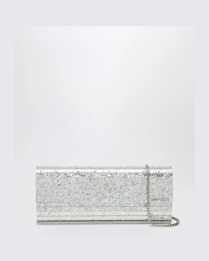 Jimmy Choo Sweetie Clutch mit champagnerfarbenem Glitter Metallisch