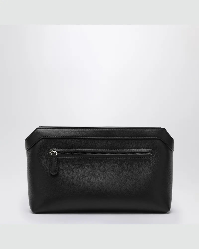 The Row Schwarze Pochette-Tasche aus Leder Black