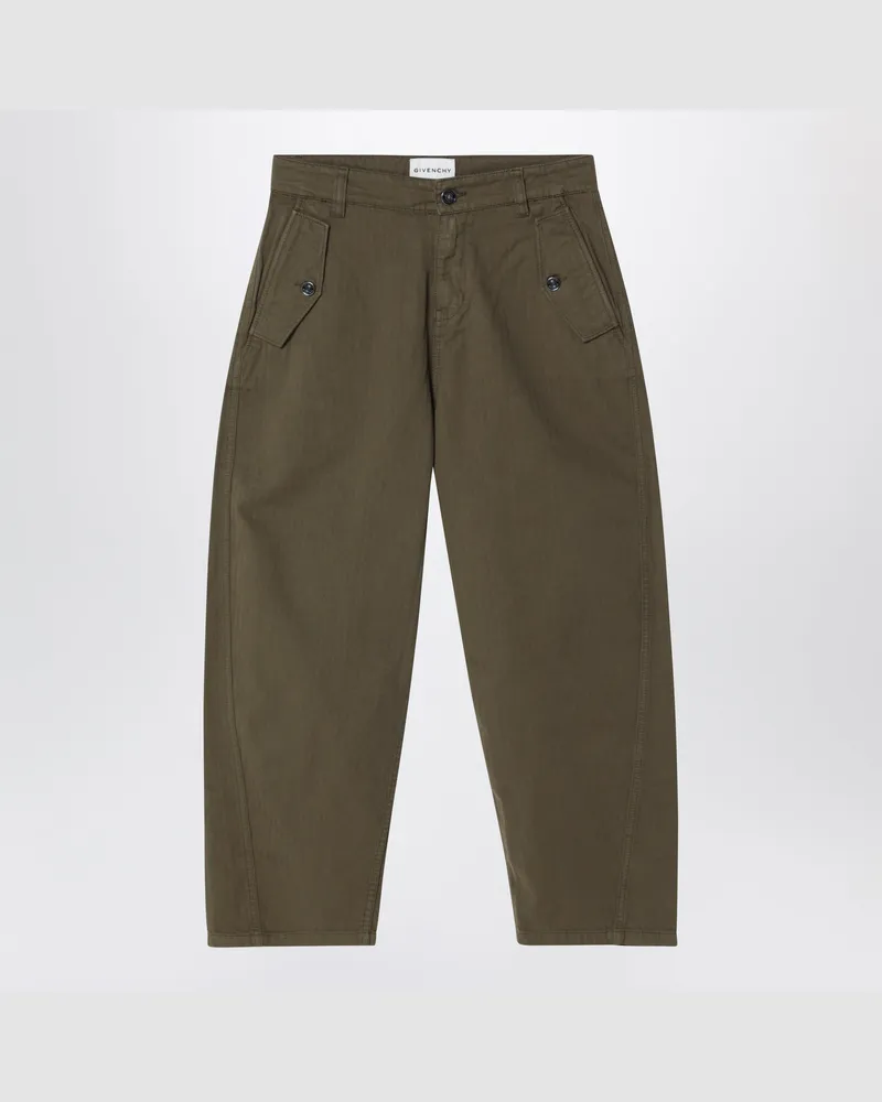 Givenchy Khakifarbene Hose aus Baumwolltwill Green