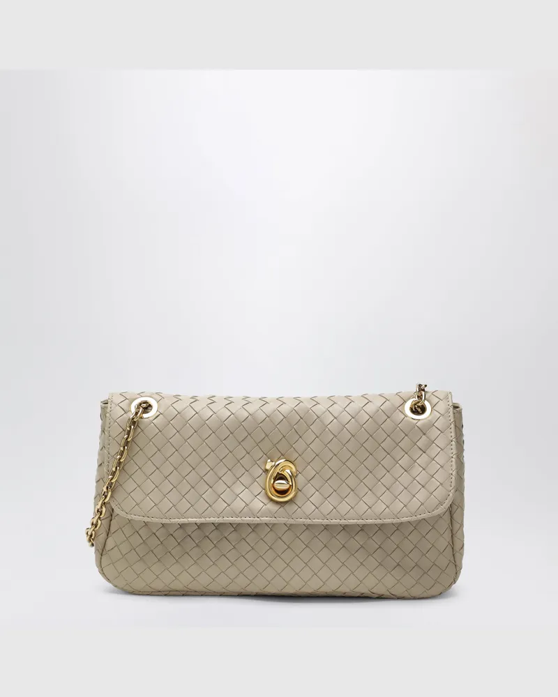 Bottega Veneta Madison Schultertasche aus Intrecciato-Leder in Ecru Beige