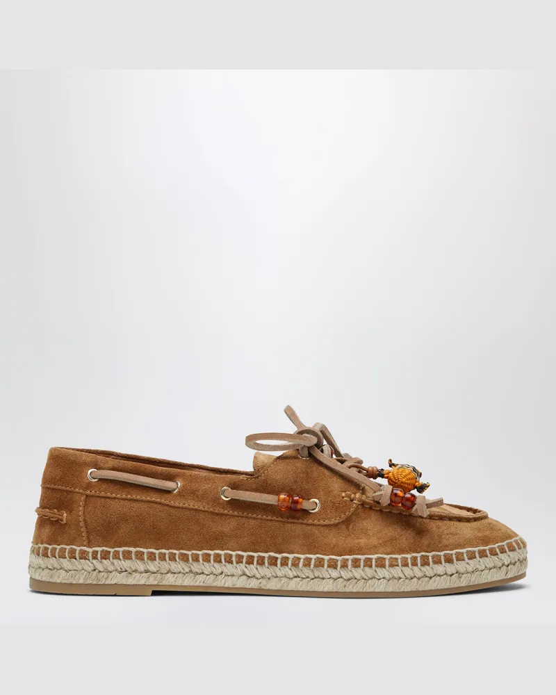 Aquazzura Espadrilles Seafarer aus Veloursleder in Tabakbraun Brown