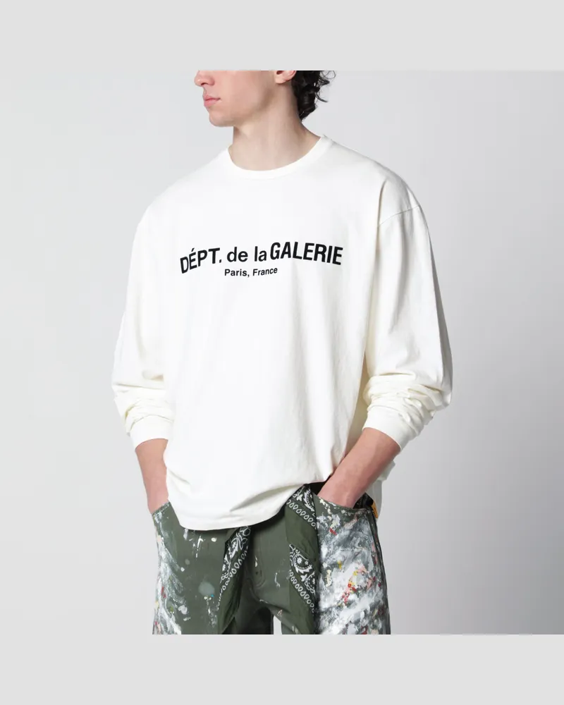 GALLERY DEPT. Langärmliges cremefarbenes T-Shirt mit French-Logo White