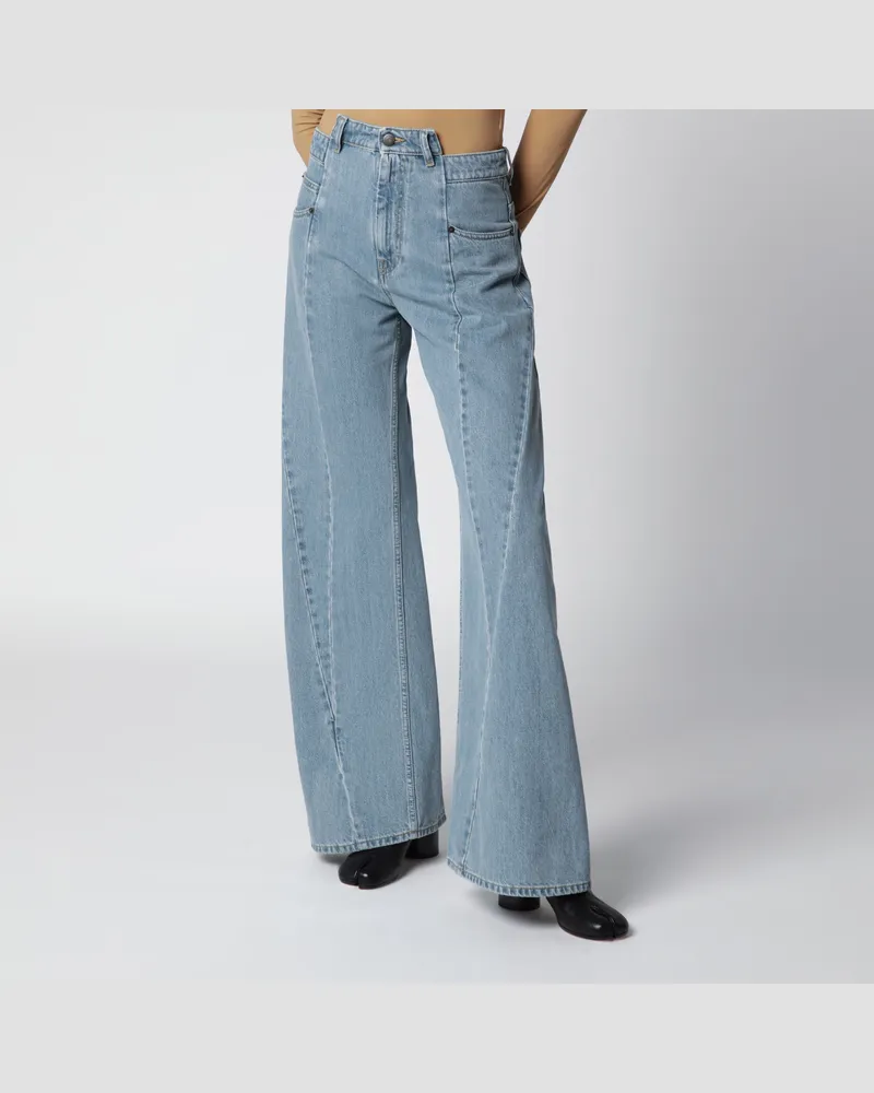 Maison Margiela Jeans aus stonewashed Denim in Medium Blau Blue