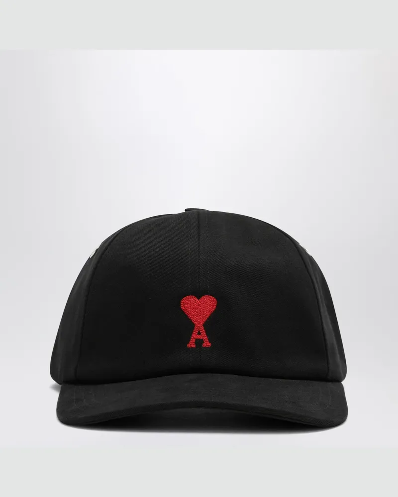 AMI Paris Schwarze Baseballkappe mit Logo Black