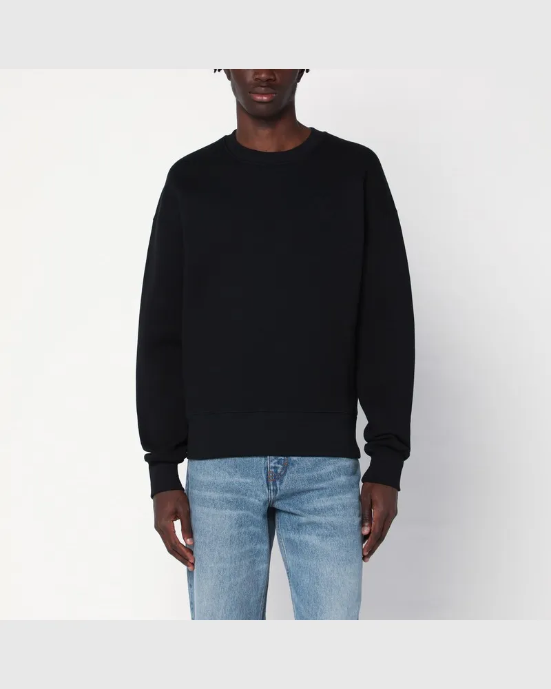 AMI Paris Schwarzes Sweatshirt mit Rundhalsausschnitt von Ami De Coeur Schwarz