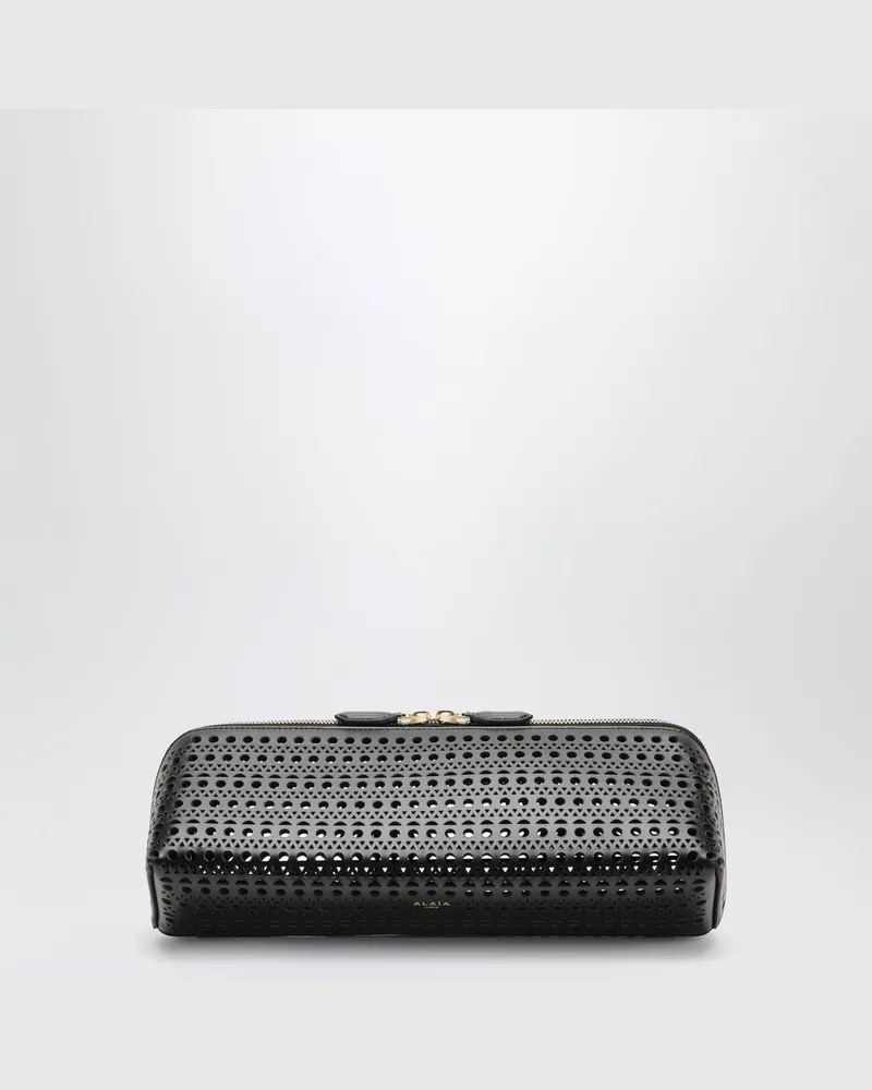 Alaïa Delta Clutch aus schwarzem Kalbsleder Black