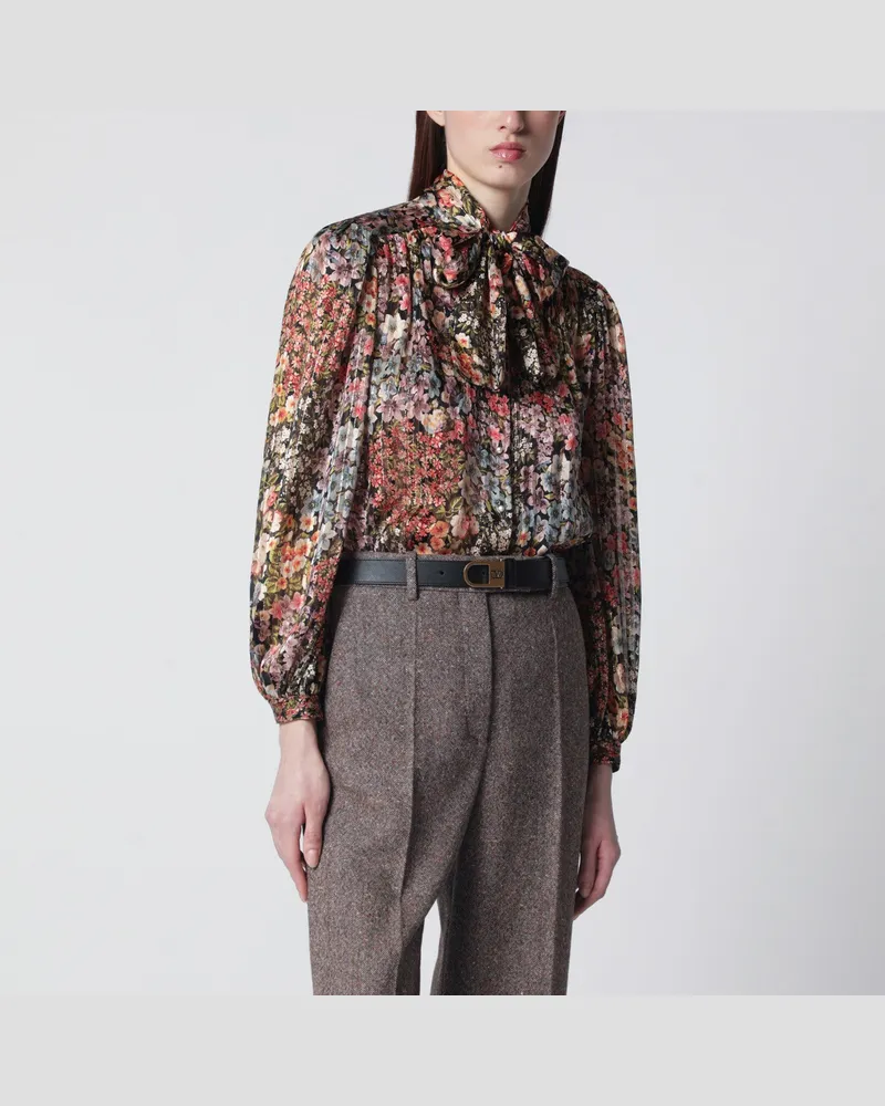 Valentino Garavani Seidenbluse mit Blumenprint Multicolor