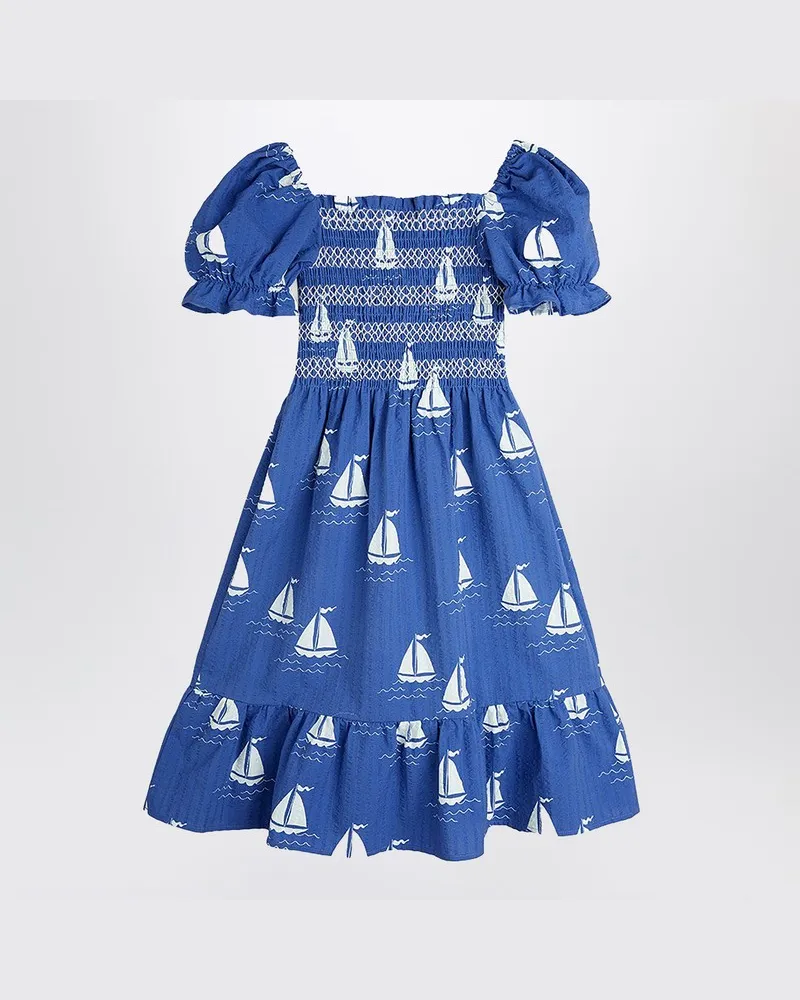 Mini Rodini Blaues Kleid mit Segelbooten Blau