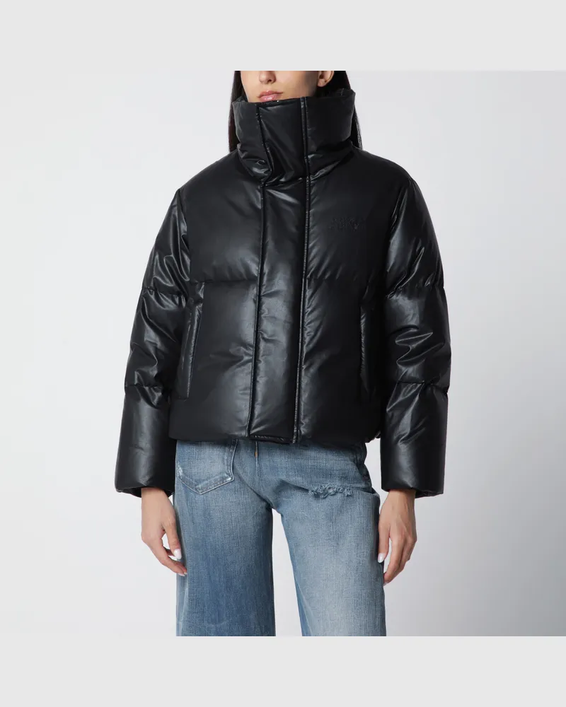 Maison Margiela Gepolsterte Kunstlederjacke in Schwarz Black