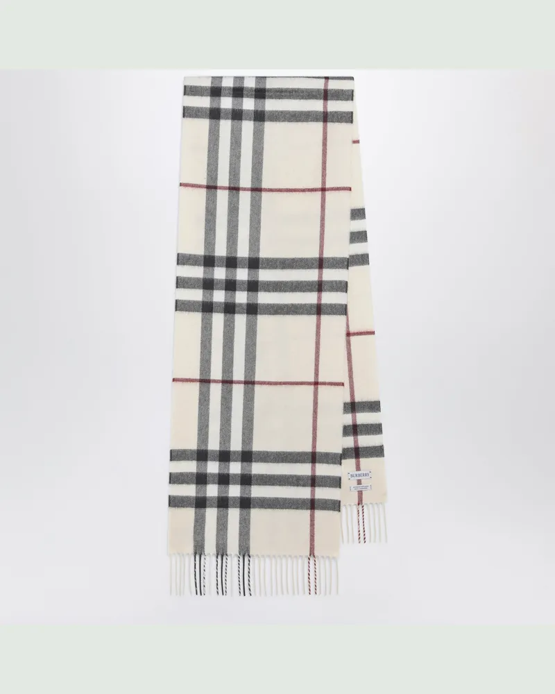 Burberry Kaschmirschal Check-Muster aus Kaschmir in Stone Grey
