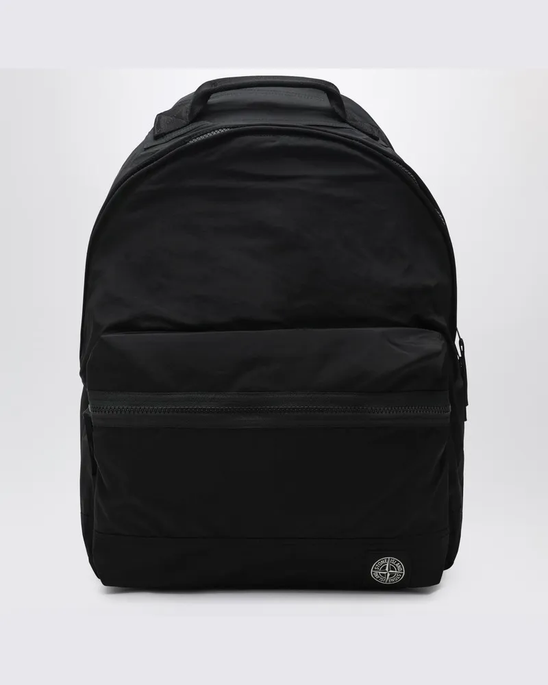 Stone Island Schwarzer Nylon-Metal Rucksack Schwarz