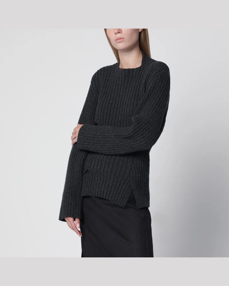 Victoria Beckham Gerippter Pullover aus bordeauxfarbener Wolle und Kaschmir Brown