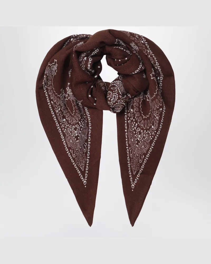 Destin Braunes dreieckiges Bandana-Tuch aus Wolle Brown
