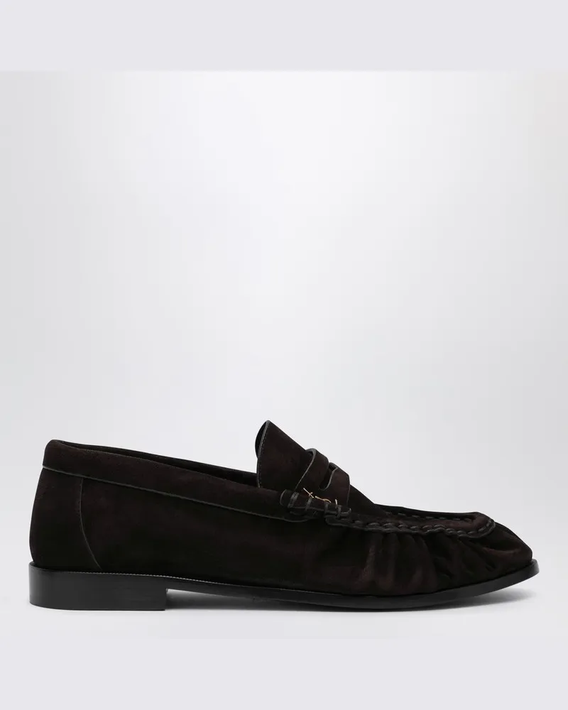 Saint Laurent Braune Le Loafer Mokassins aus Wildleder Braun