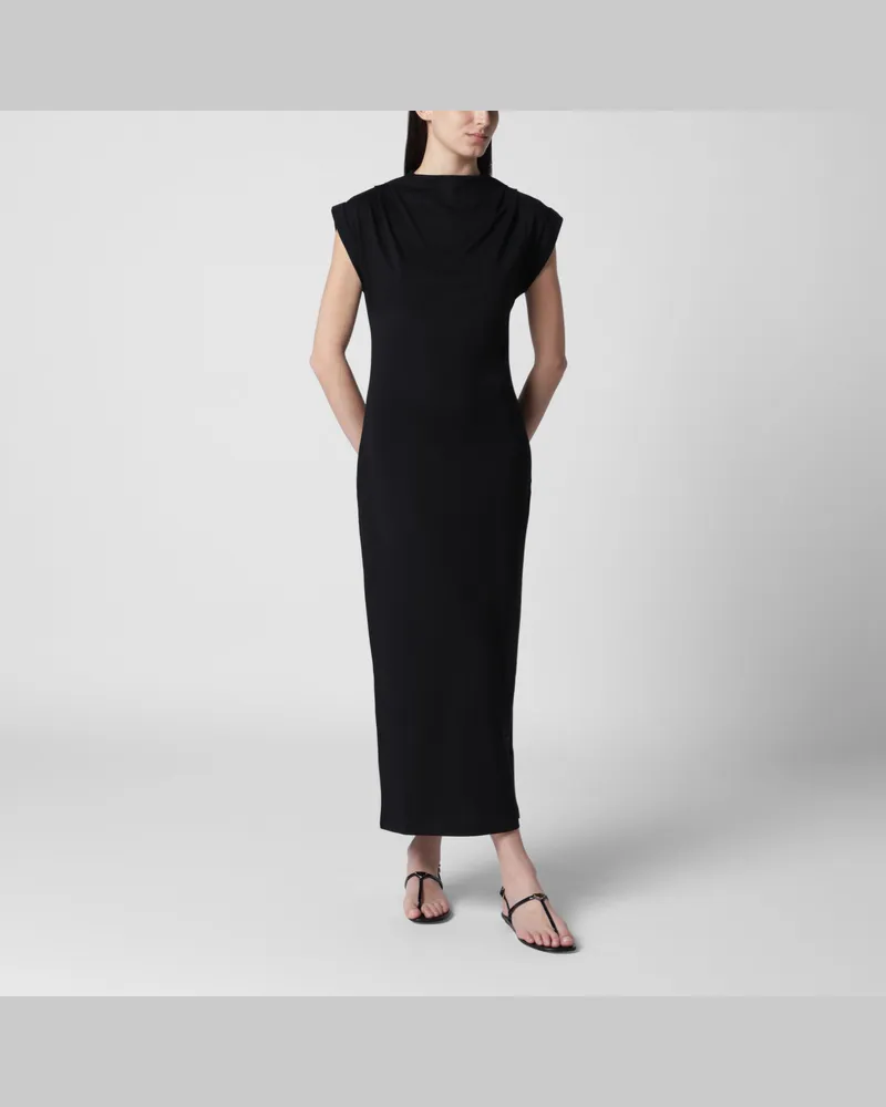 Anine Bing Alix schwarzes Kleid aus Baumwollmischung Black