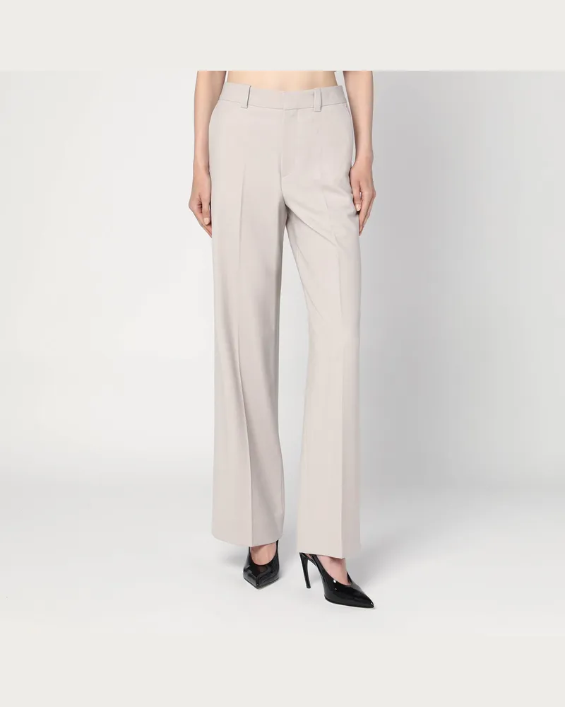 Victoria Beckham Hose in Bimssteinfarbe aus Wollmischung Grey