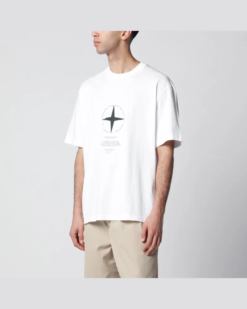 Stone Island Regular-Fit T-Shirt mit Print aus Bio-Baumwolle in Weiß White
