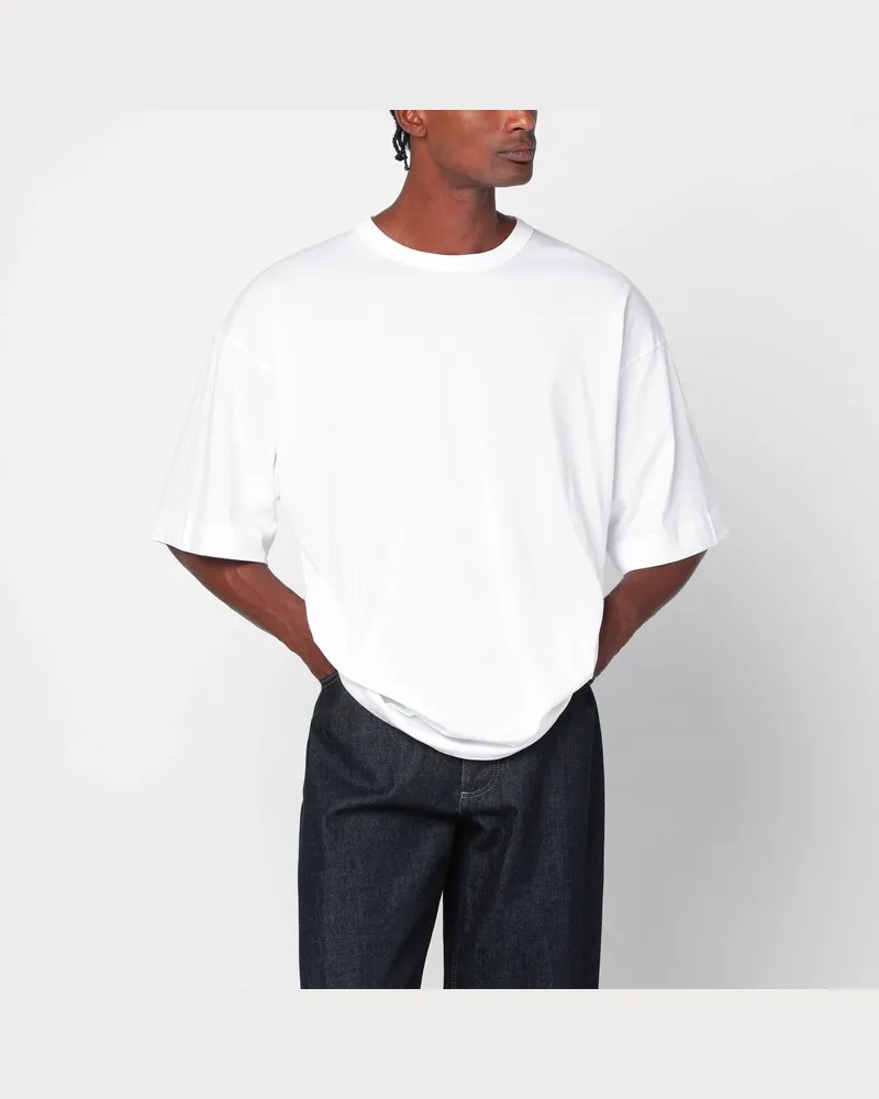 Dries van Noten Weißes weites T-Shirt aus Baumwolle Weiß
