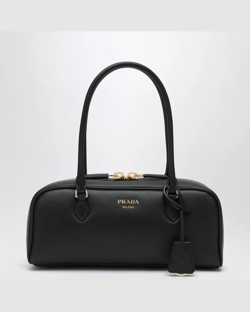Prada Schultertasche aus schwarzem Leder Black