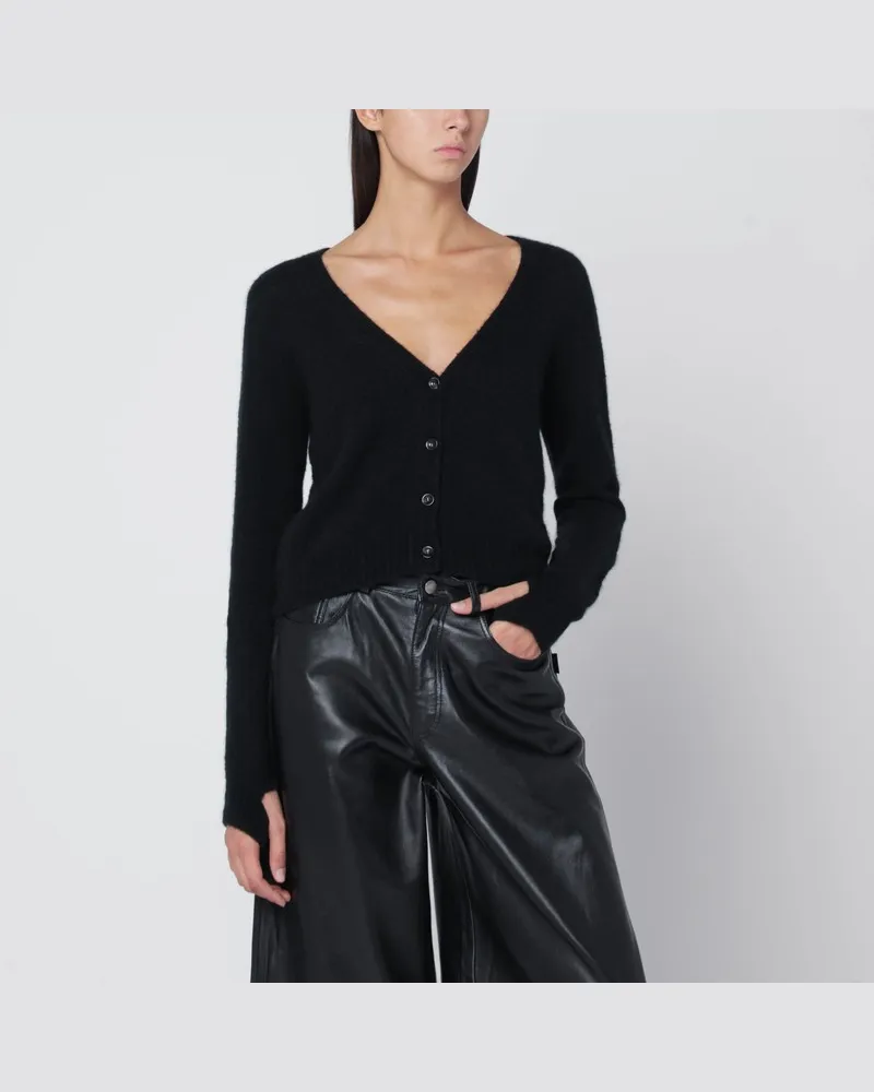 Roberto Collina Kurze schwarze Kaschmir-Cardigan Schwarz