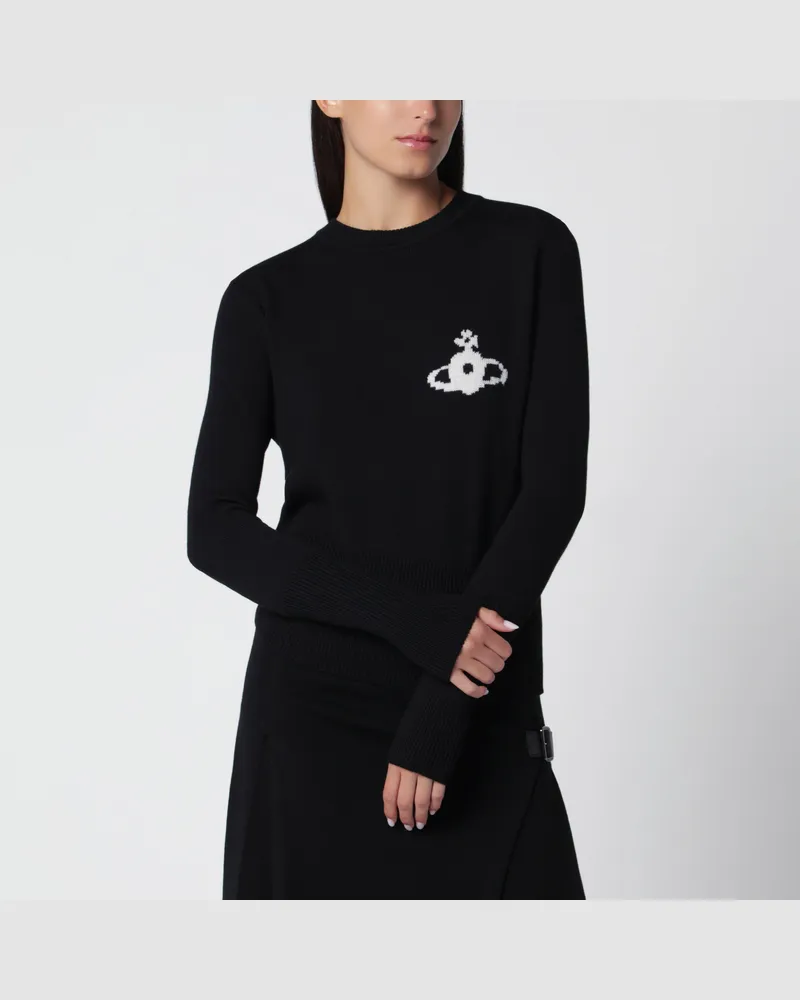 Vivienne Westwood Schwarzer Pullover mit eingearbeitetem Orb-Logo Black