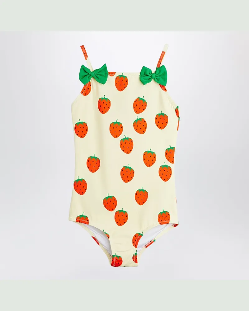 Mini Rodini Badehose mit Erdbeer-Print White