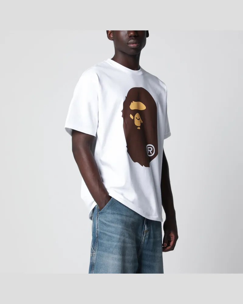 BAPE Weißes T-Shirt mit Logo-Print White