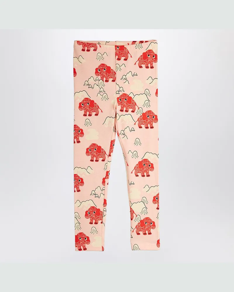 Mini Rodini Rosa Leggings mit Mammut-Print Pink