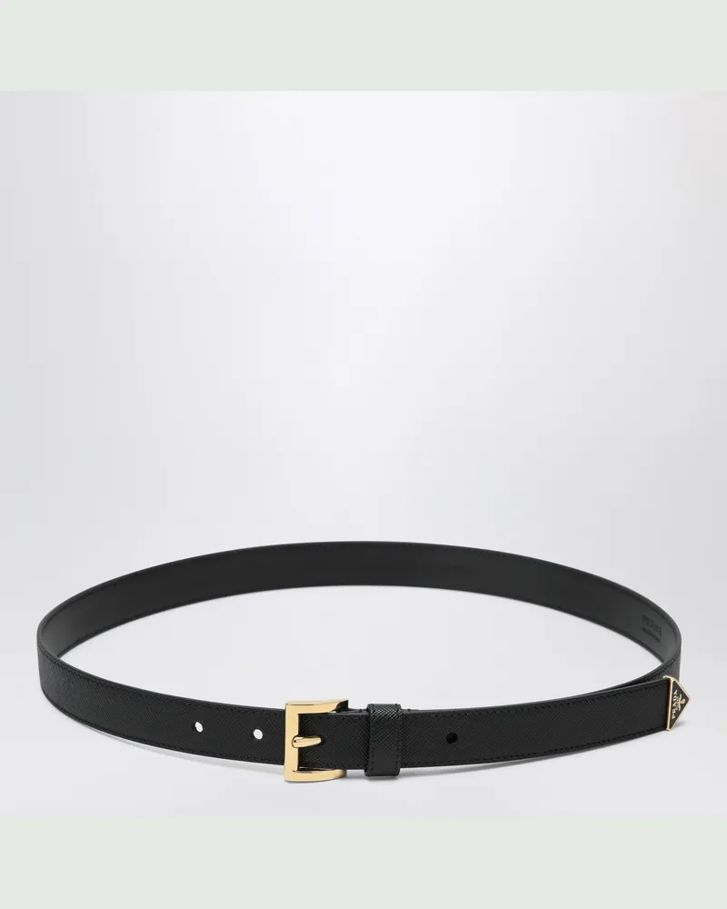 Prada Schwarzer Saffiano-Ledergürtel Black