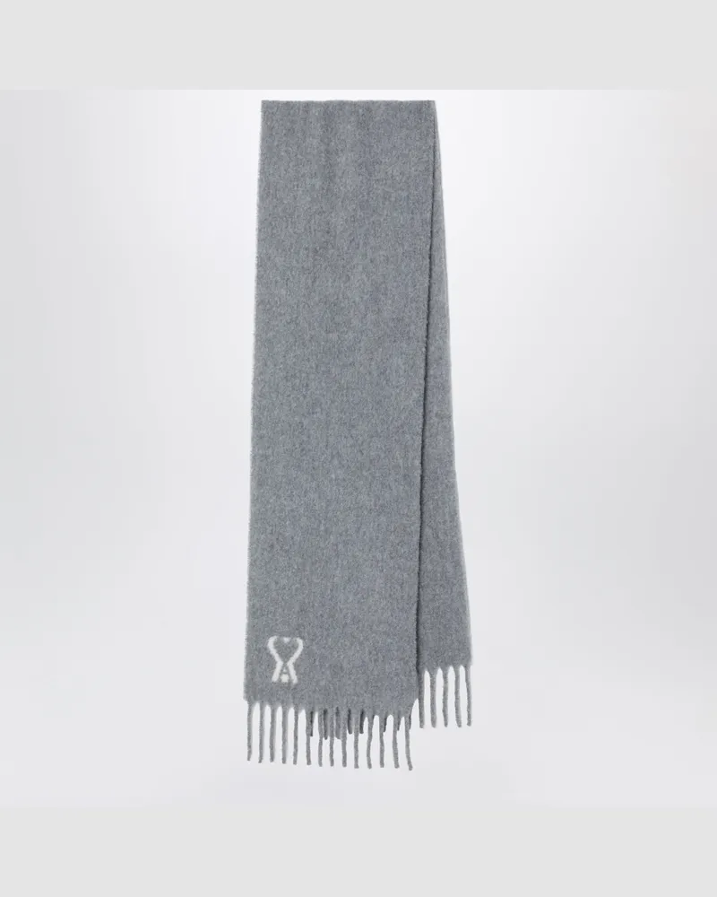 AMI Paris Grauer Schal Ami de Coeur Grey