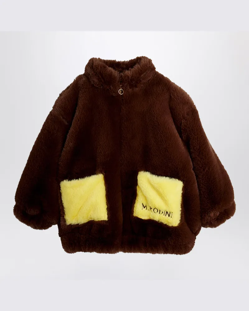 Mini Rodini Braune Kunstpelzjacke Brown