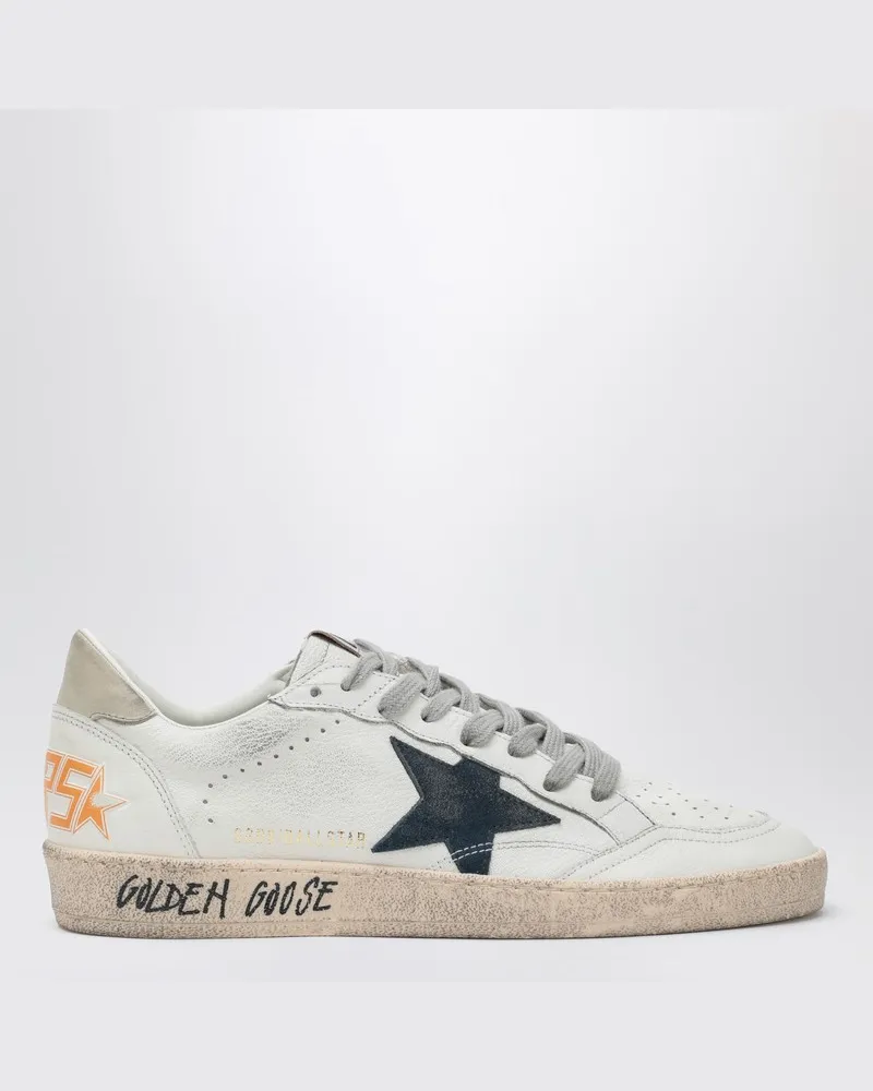 Golden Goose Ball Star Sneaker in Weiß/Blau/Eis Weiß